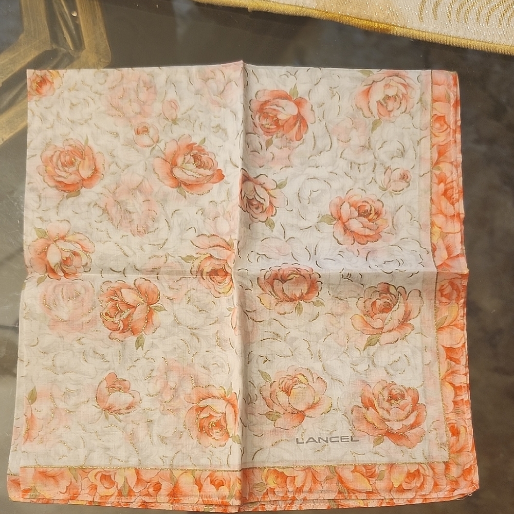 Lancel Cotton Handkerchief NWOT Floral